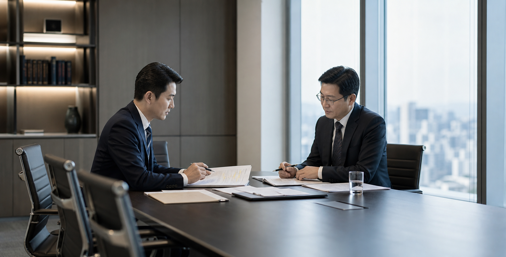 기업 법률 자문 회의 장면